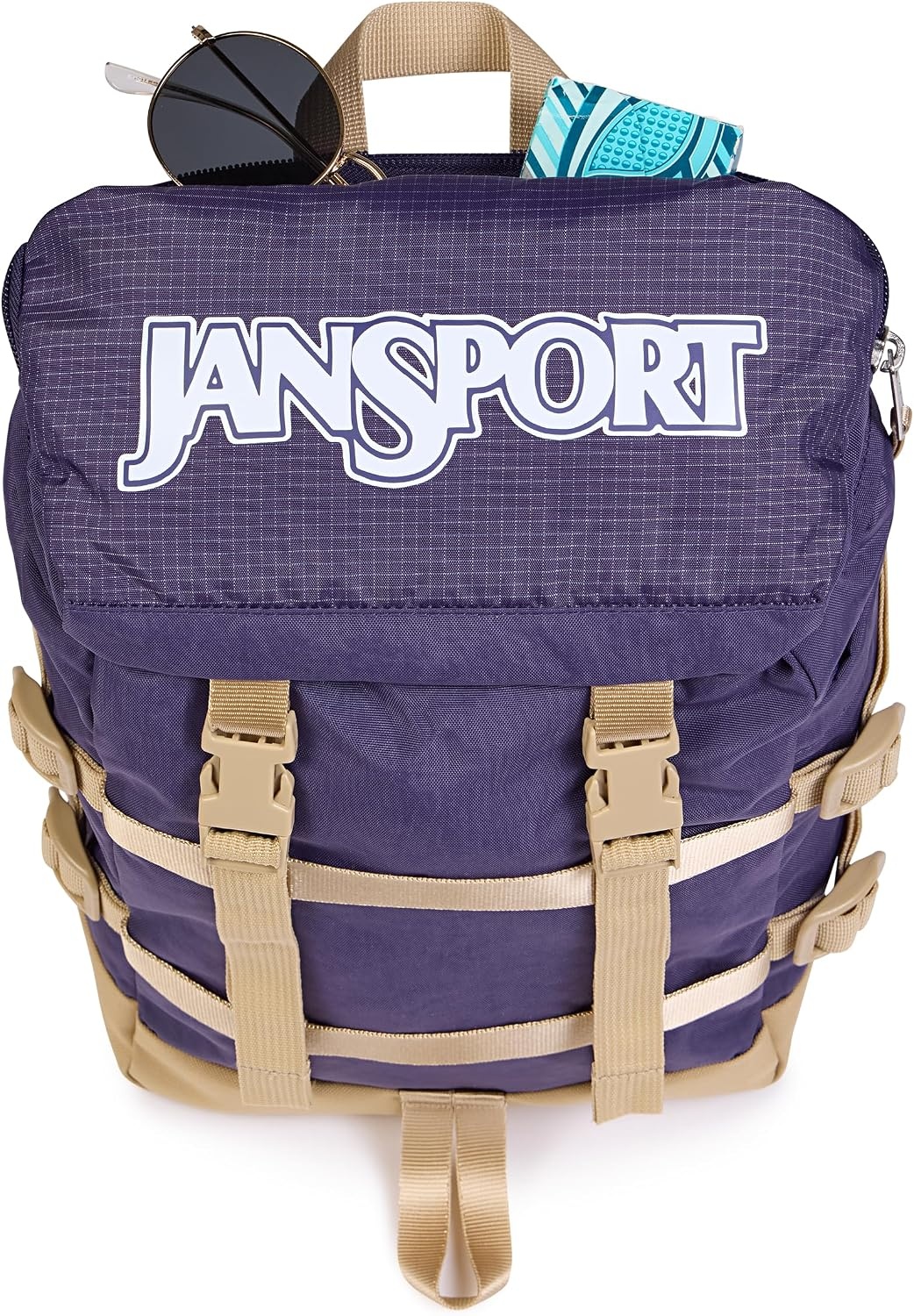 image:imageJanSport Mini Skip Pack Compact Backpack with Main Compartment Side Water Bottle Pocket and Zippered Accessory Pocket TravertineAmethyst Angst