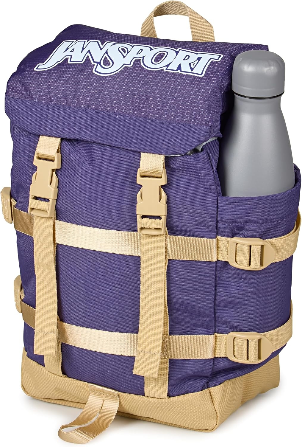image:imageJanSport Mini Skip Pack Compact Backpack with Main Compartment Side Water Bottle Pocket and Zippered Accessory Pocket TravertineAmethyst Angst