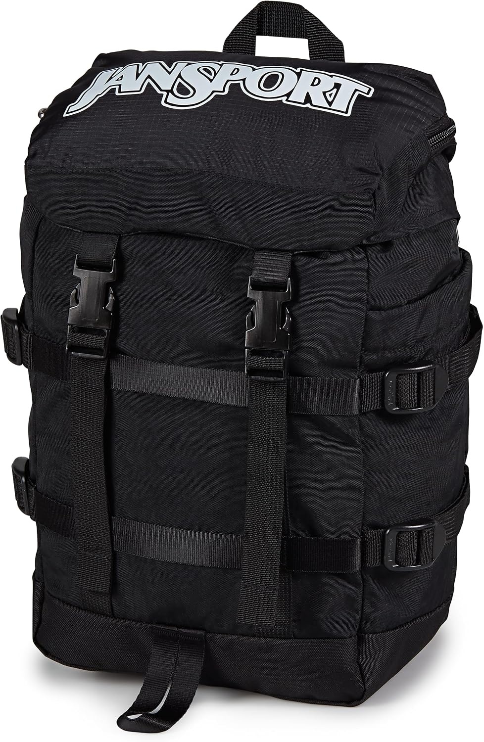 image:imageJanSport Mini Skip Pack Compact Backpack with Main Compartment Side Water Bottle Pocket and Zippered Accessory Pocket TravertineBlack