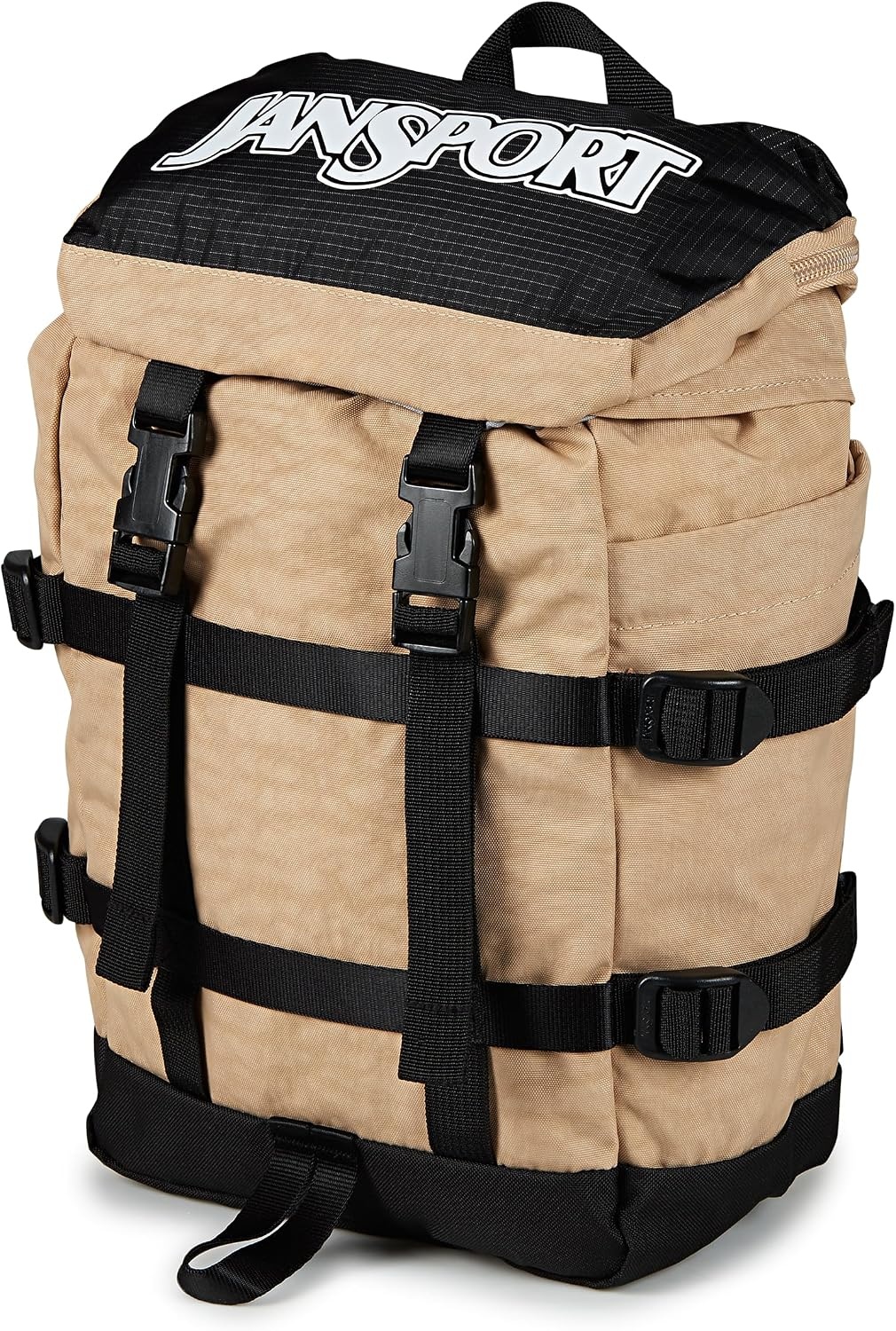 image:imageJanSport Mini Skip Pack Compact Backpack with Main Compartment Side Water Bottle Pocket and Zippered Accessory Pocket TravertineTravertine