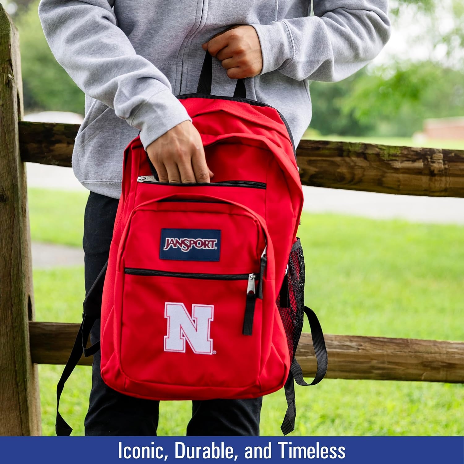 image:imageJanSport NCAA Officially Licensed Backpack Ohio State Buckeyes Big Student with Padded 15Inch Laptop Sleeve 2 Compartment Computer Bag with Bottle Pocket amp Haul Handle Book Rucksack Red TapeTeam Color