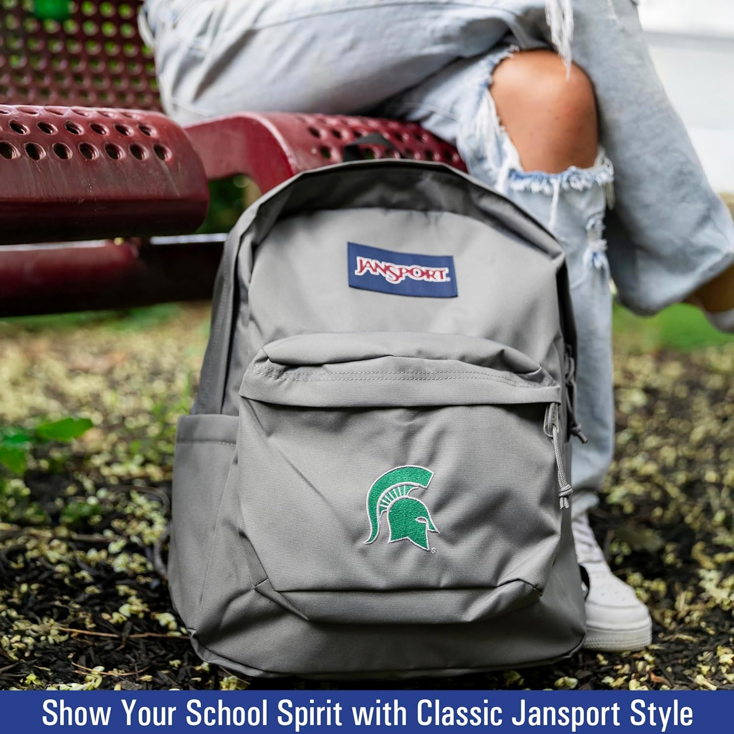 image:imageJanSport NCAA Officially Licensed Backpack Ole Miss Rebels Superbreak Plus with Padded 15 Laptop Sleeve Spacious Computer Bag for Men amp Women Durable Daypack with Bottle Pocket Red TapeMichigan State Spartans