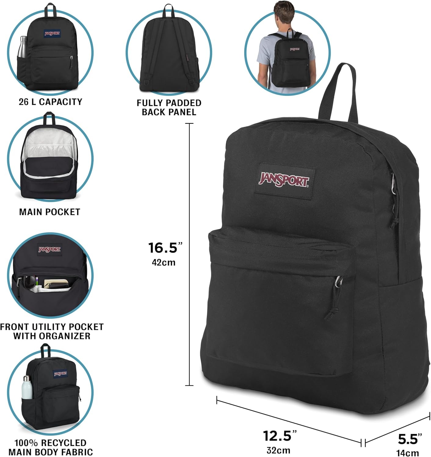 image:imageJanSport NCAA Officially Licensed Backpack Ole Miss Rebels Superbreak Plus with Padded 15 Laptop Sleeve Spacious Computer Bag for Men amp Women Durable Daypack with Bottle Pocket Red TapeOklahoma Sooners