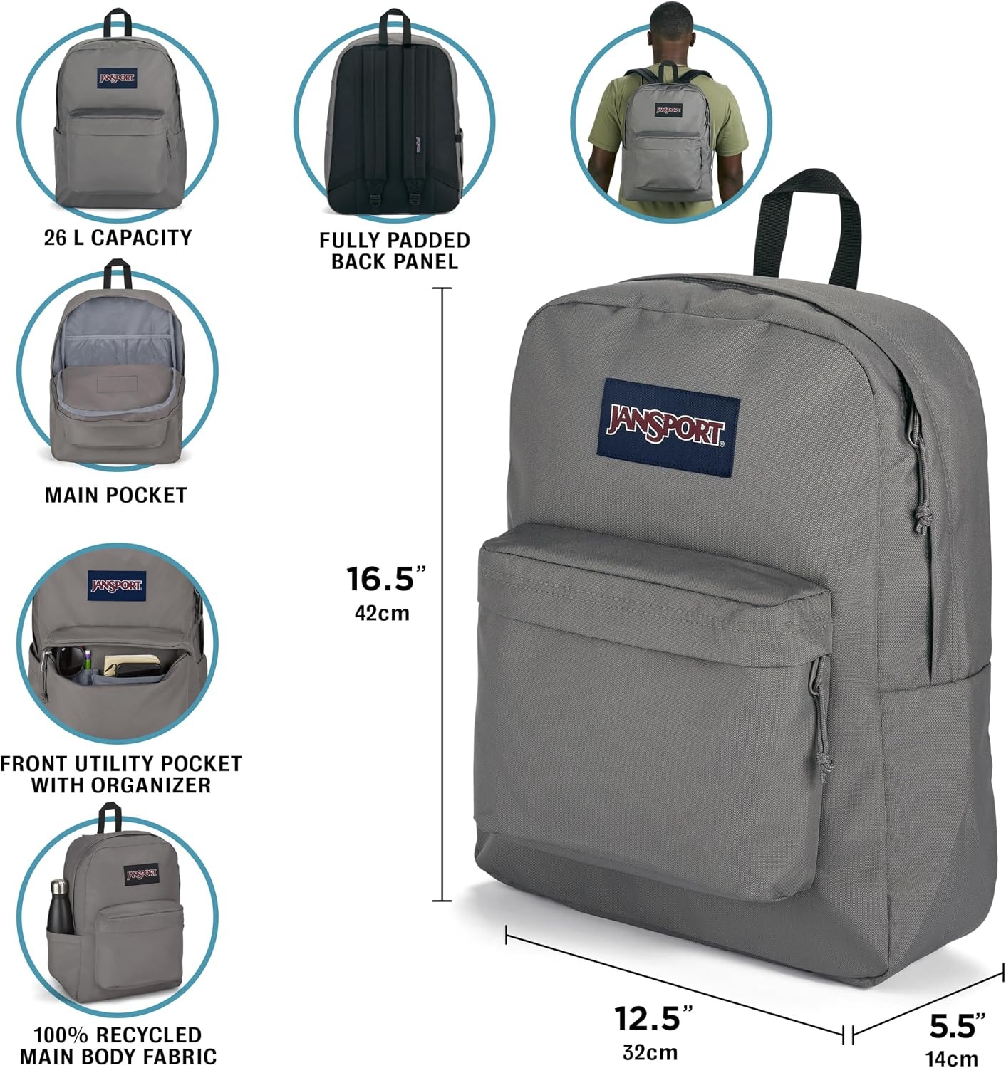 image:imageJanSport NCAA Officially Licensed Backpack Ole Miss Rebels Superbreak Plus with Padded 15 Laptop Sleeve Spacious Computer Bag for Men amp Women Durable Daypack with Bottle Pocket Red TapeSouth Florida Bulls