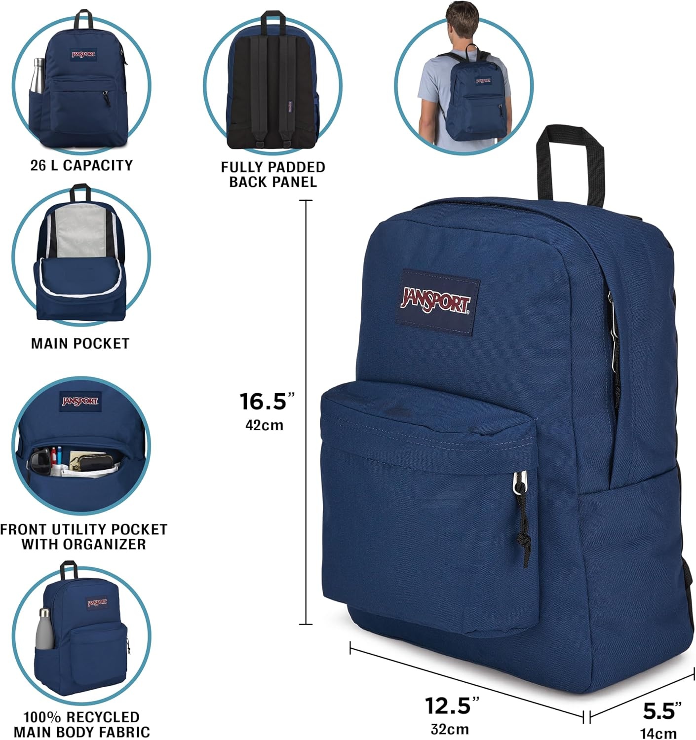 image:imageJanSport NCAA Officially Licensed Backpack Ole Miss Rebels Superbreak Plus with Padded 15 Laptop Sleeve Spacious Computer Bag for Men amp Women Durable Daypack with Bottle Pocket Red TapeWest Virginia Mountaineers