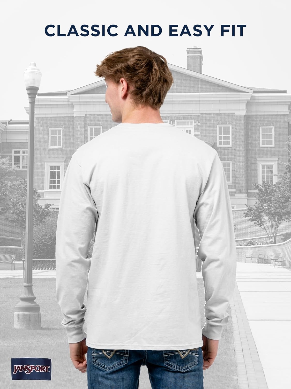 image:imageJanSport NCAA Officially Licensed Campus Long Sleeve T Shirt for Men Soft amp Breathable PreShrunk Cotton Crewneck T ShirtIowa State Cyclones