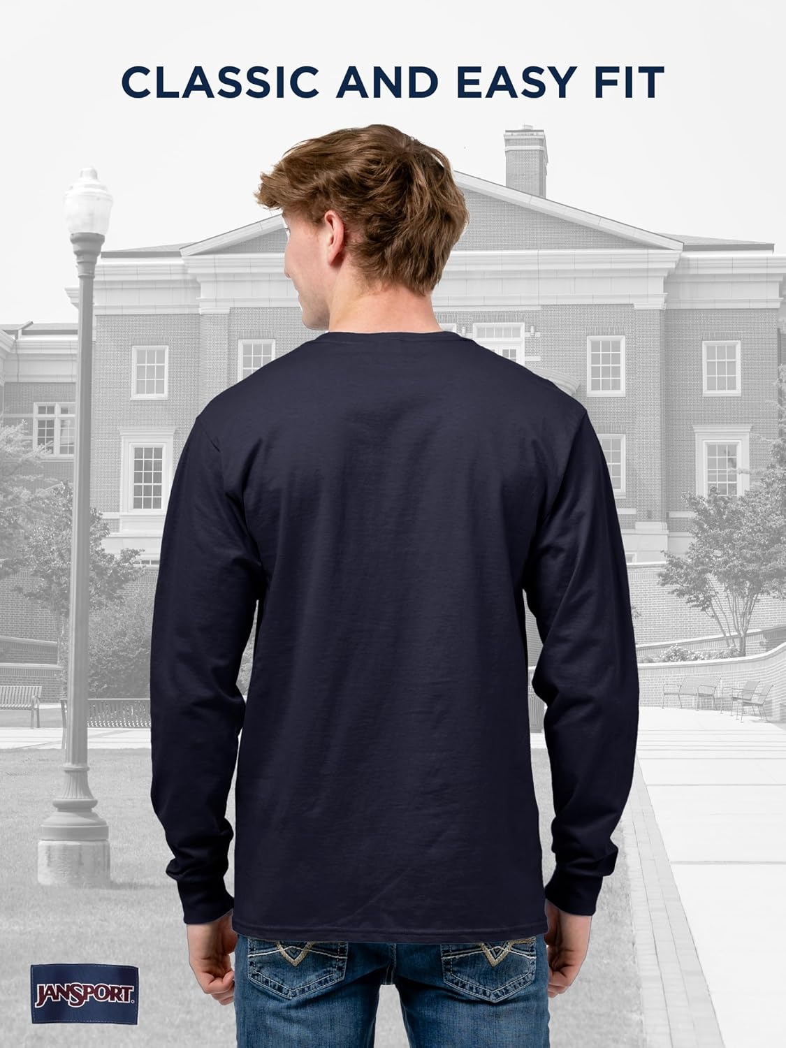 image:imageJanSport NCAA Officially Licensed Campus Long Sleeve T Shirt for Men Soft amp Breathable PreShrunk Cotton Crewneck T ShirtUCLA Bruins