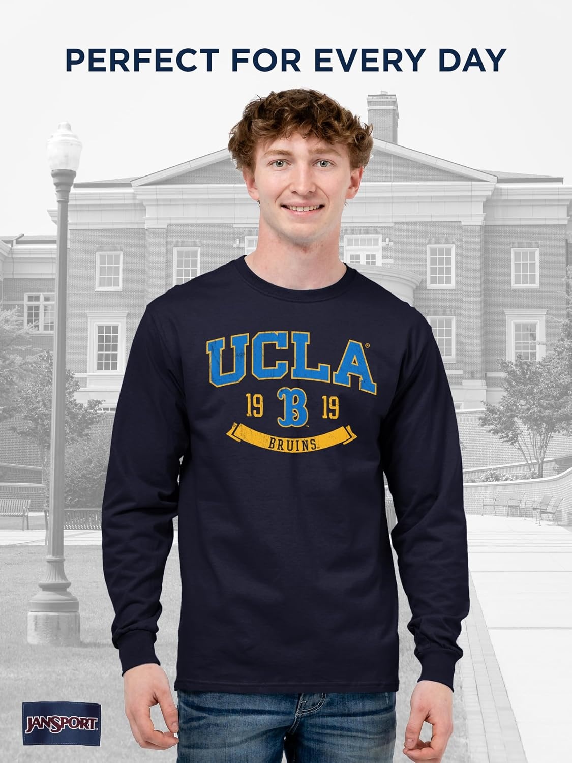 image:imageJanSport NCAA Officially Licensed Campus Long Sleeve T Shirt for Men Soft amp Breathable PreShrunk Cotton Crewneck T ShirtUCLA Bruins