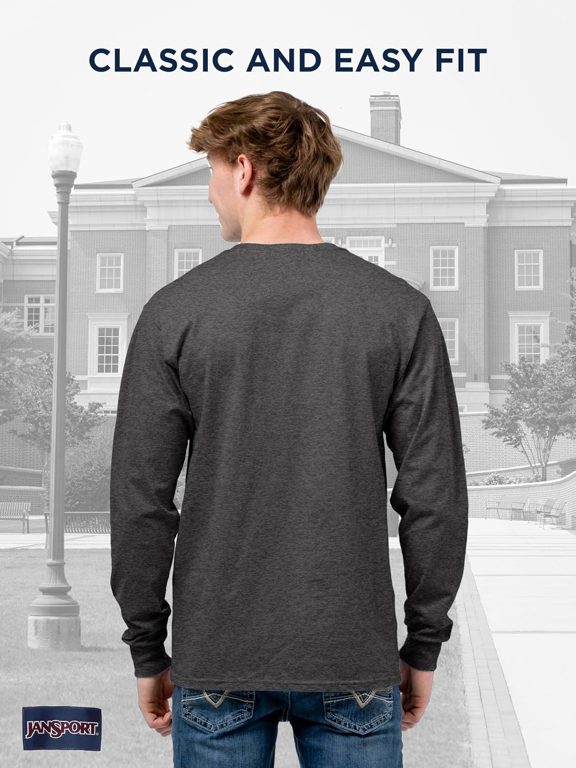 image:imageJanSport NCAA Officially Licensed Campus Long Sleeve T Shirt for Men Soft amp Breathable PreShrunk Cotton Crewneck T ShirtUSC Trojans