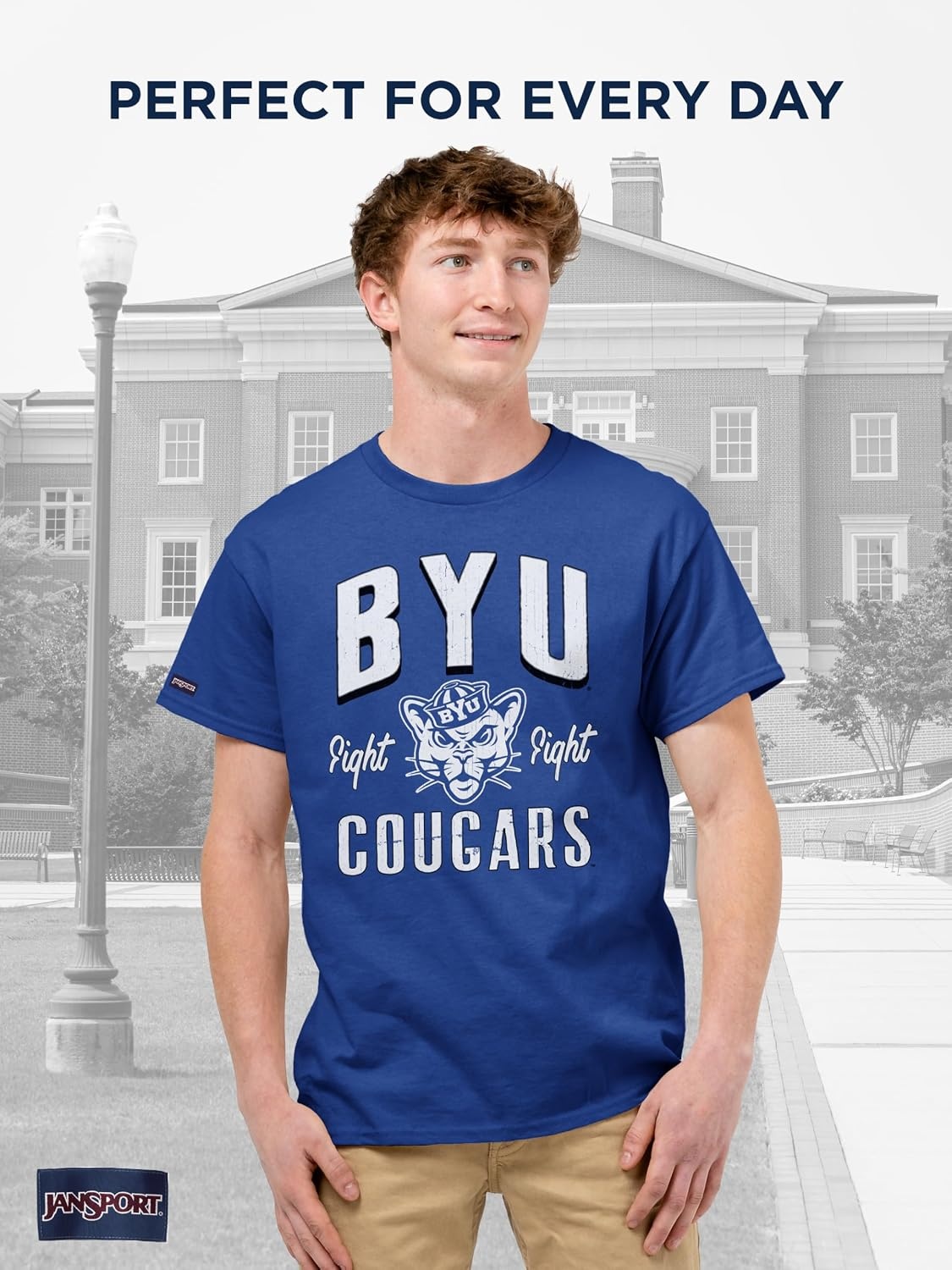 image:imageJanSport NCAA Officially Licensed Campus Short Sleeve T Shirt for Men Soft amp Breathable PreShrunk Cotton Crewneck T ShirtCampus Short Sleeve Tee