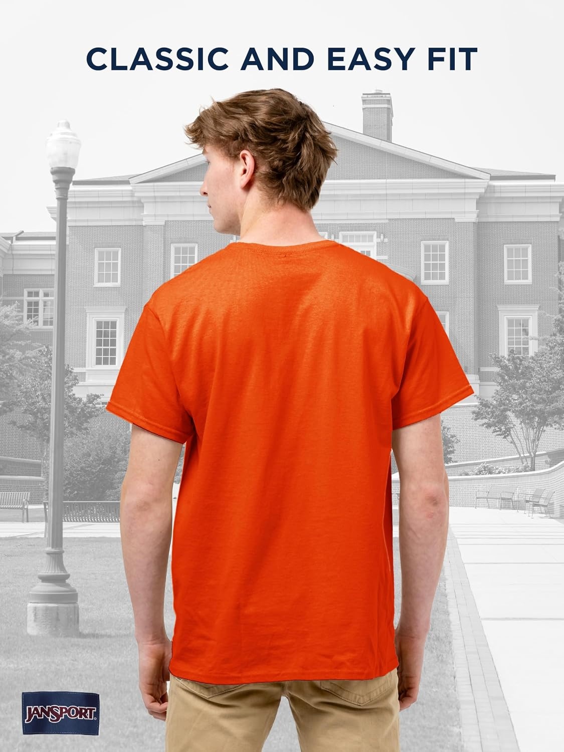 image:imageJanSport NCAA Officially Licensed Campus Short Sleeve T Shirt for Men Soft amp Breathable PreShrunk Cotton Crewneck T ShirtClemson Tigers
