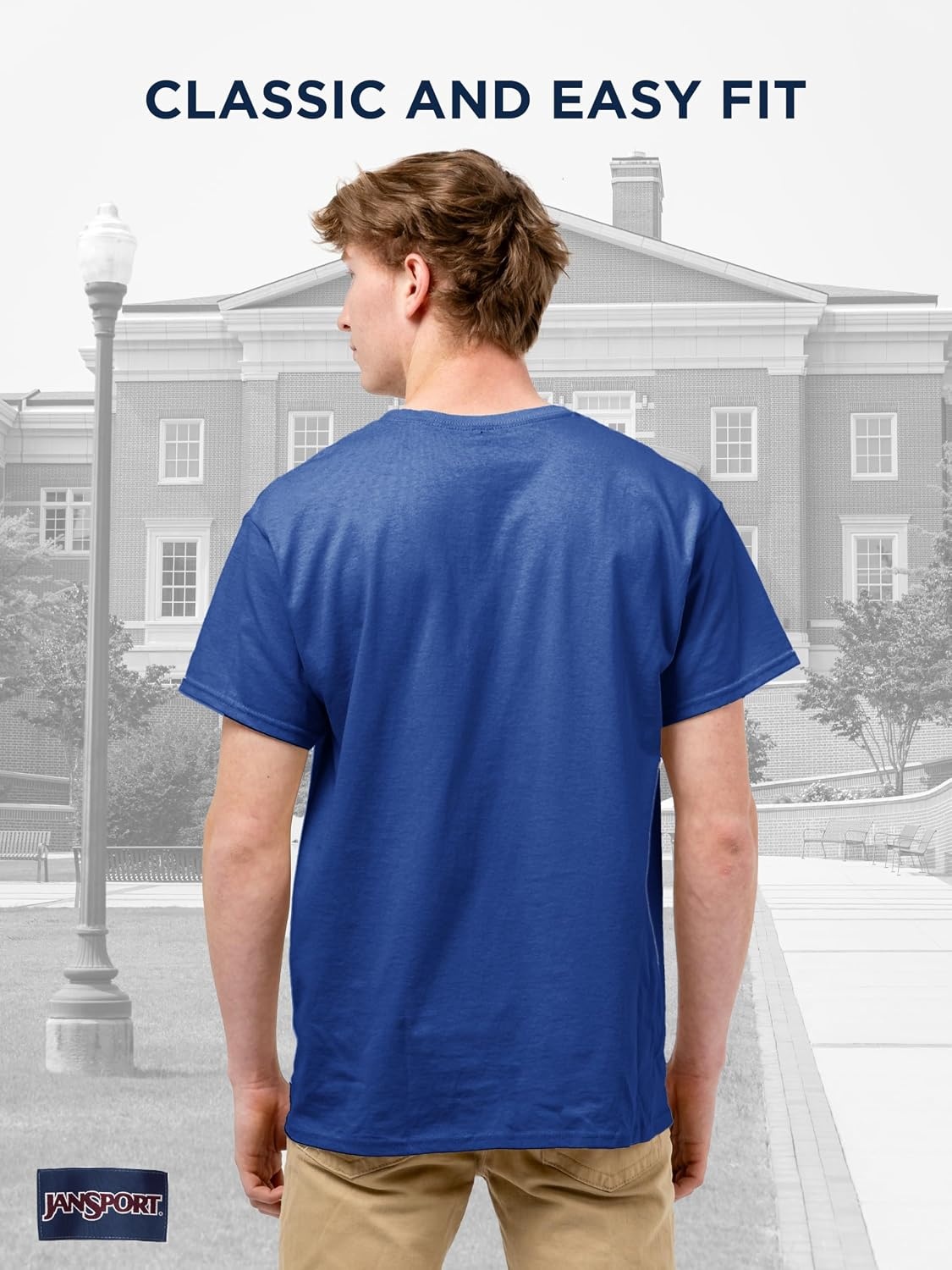 image:imageJanSport NCAA Officially Licensed Campus Short Sleeve T Shirt for Men Soft amp Breathable PreShrunk Cotton Crewneck T ShirtKansas Jayhawks