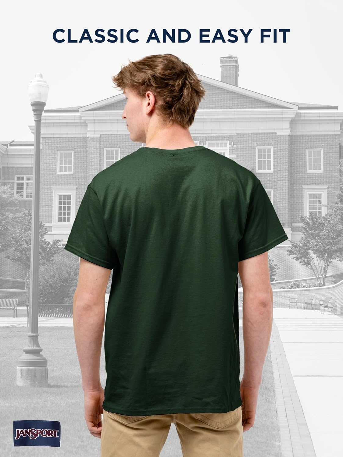 image:imageJanSport NCAA Officially Licensed Campus Short Sleeve T Shirt for Men Soft amp Breathable PreShrunk Cotton Crewneck T ShirtMichigan State Spartans