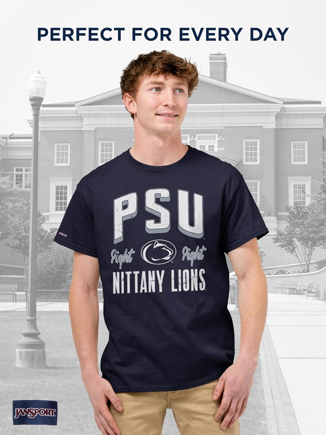 image:imageJanSport NCAA Officially Licensed Campus Short Sleeve T Shirt for Men Soft amp Breathable PreShrunk Cotton Crewneck T ShirtPenn State Nittany Lions