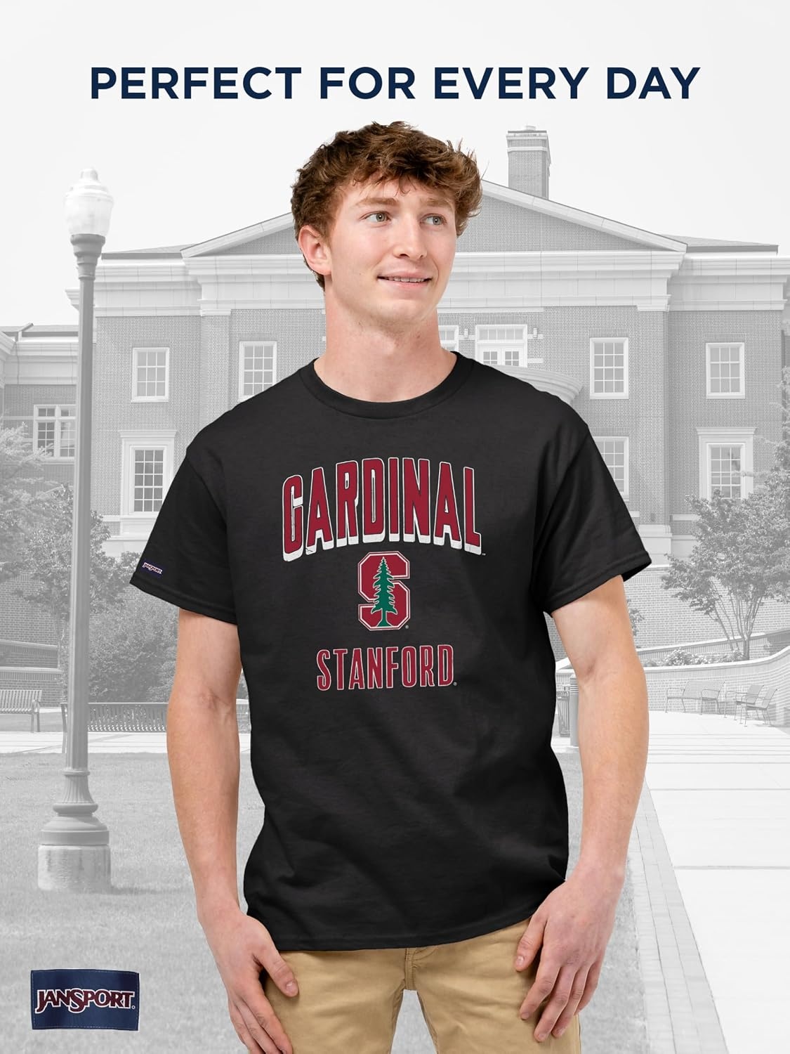 image:imageJanSport NCAA Officially Licensed Campus Short Sleeve T Shirt for Men Soft amp Breathable PreShrunk Cotton Crewneck T ShirtStanford Cardinal
