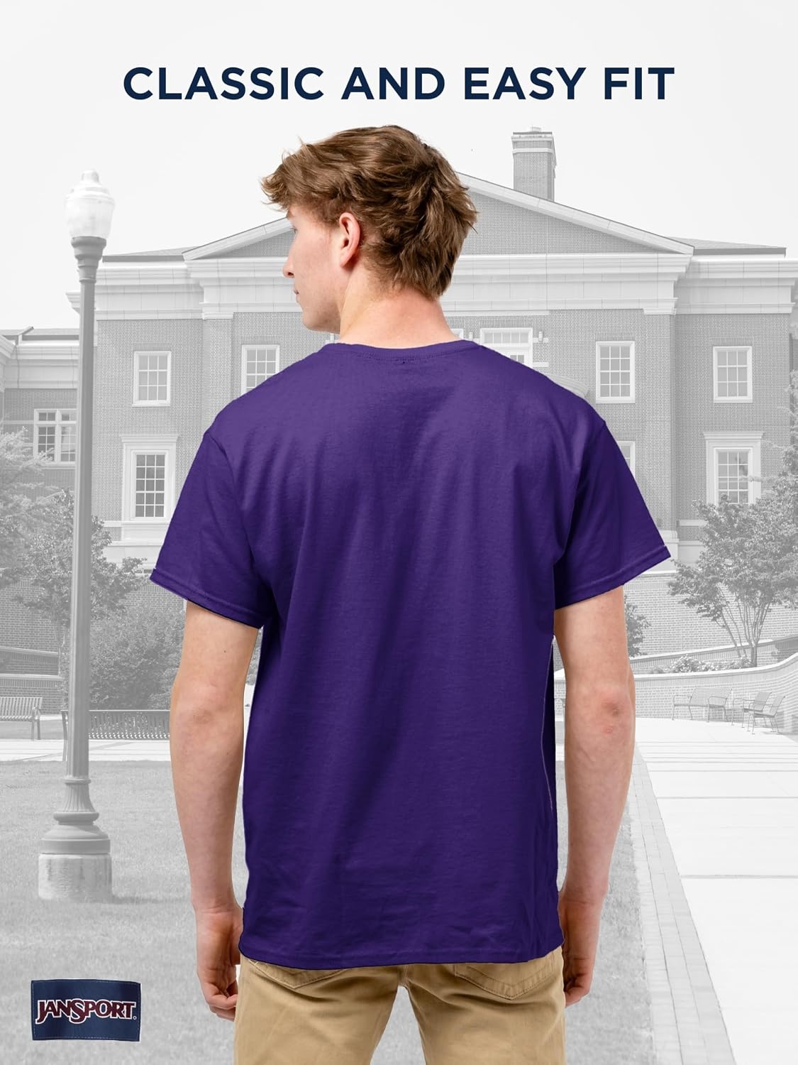 image:imageJanSport NCAA Officially Licensed Campus Short Sleeve T Shirt for Men Soft amp Breathable PreShrunk Cotton Crewneck T ShirtTCU Horned Frogs