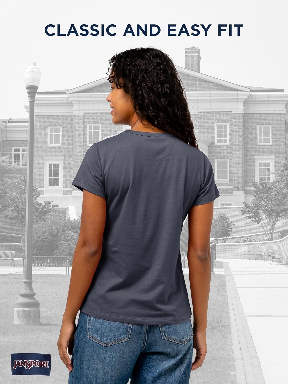 image:imageJanSport NCAA Officially Licensed Graduate Short Sleeve T Shirt for Women Soft amp Breathable CottonPolyester Blend Crewneck T Shirt with Graphic Detailing Everyday University Fan ApparelIllinois Illini