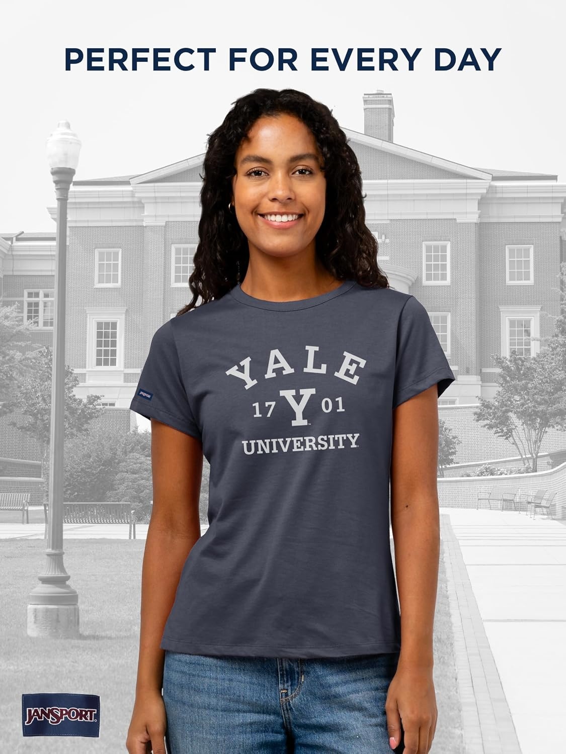image:imageJanSport NCAA Officially Licensed Graduate Short Sleeve T Shirt for Women Soft amp Breathable CottonPolyester Blend Crewneck T Shirt with Graphic Detailing Everyday University Fan ApparelYale Bulldogs