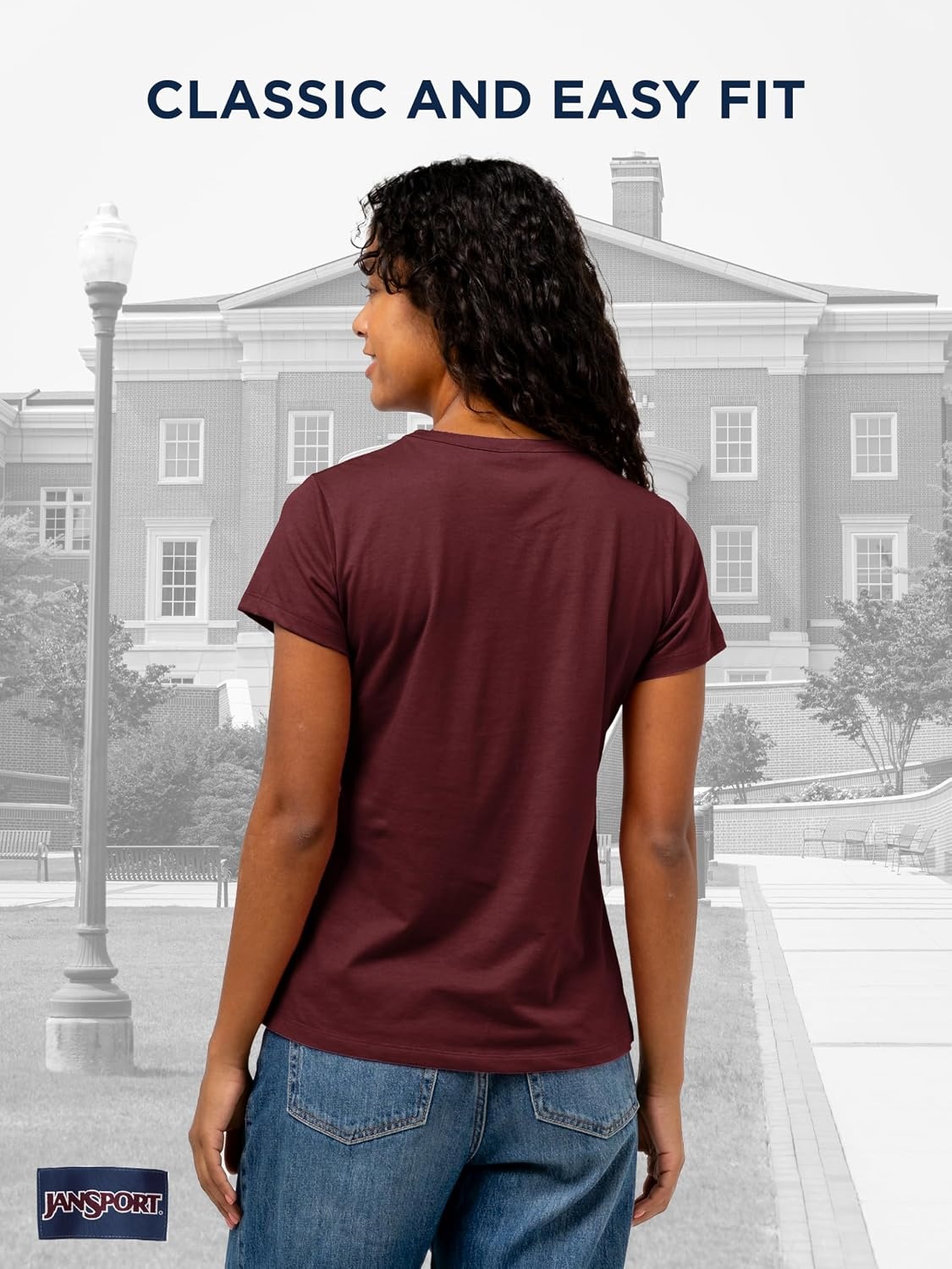 image:imageJanSport NCAA Officially Licensed Graduate Short Sleeve T Shirt for Women Soft amp Breathable CottonPolyester Blend Crewneck T Shirt with Graphic Detailing Everyday University Fan ApparelVirginia Tech Hokies
