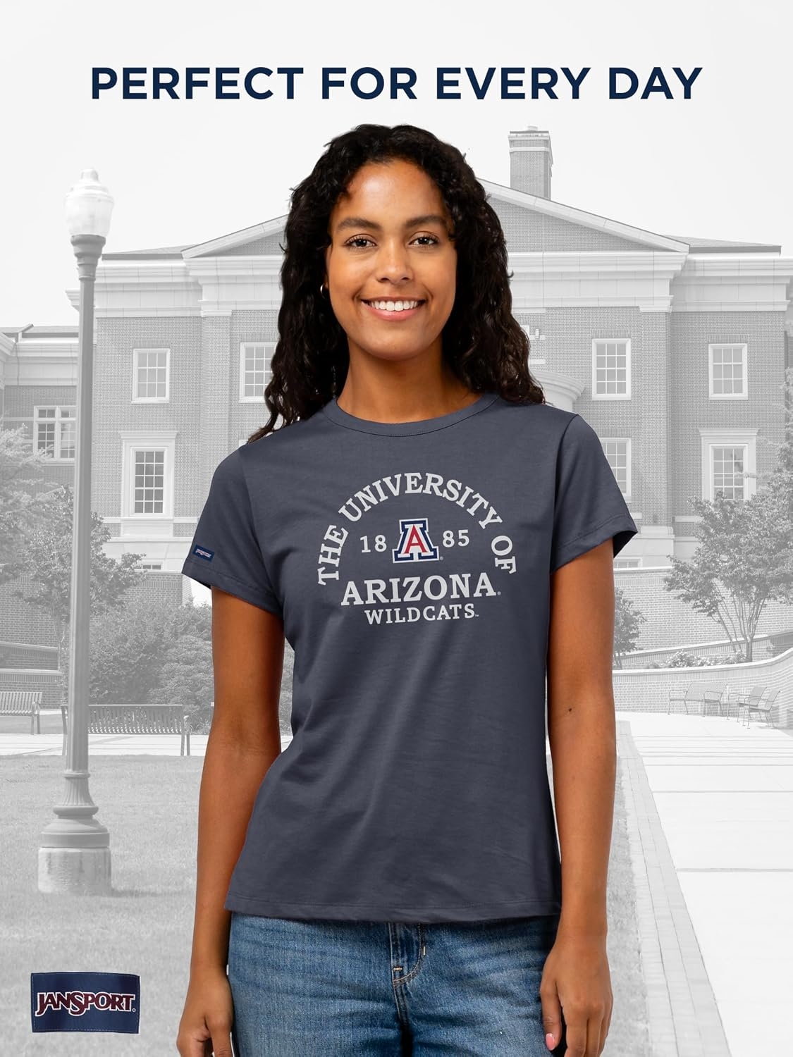 image:imageJanSport NCAA Officially Licensed Graduate Short Sleeve T Shirt for Women Soft amp Breathable CottonPolyester Blend Crewneck T Shirt with Graphic Detailing Everyday University Fan ApparelArizona Wildcats