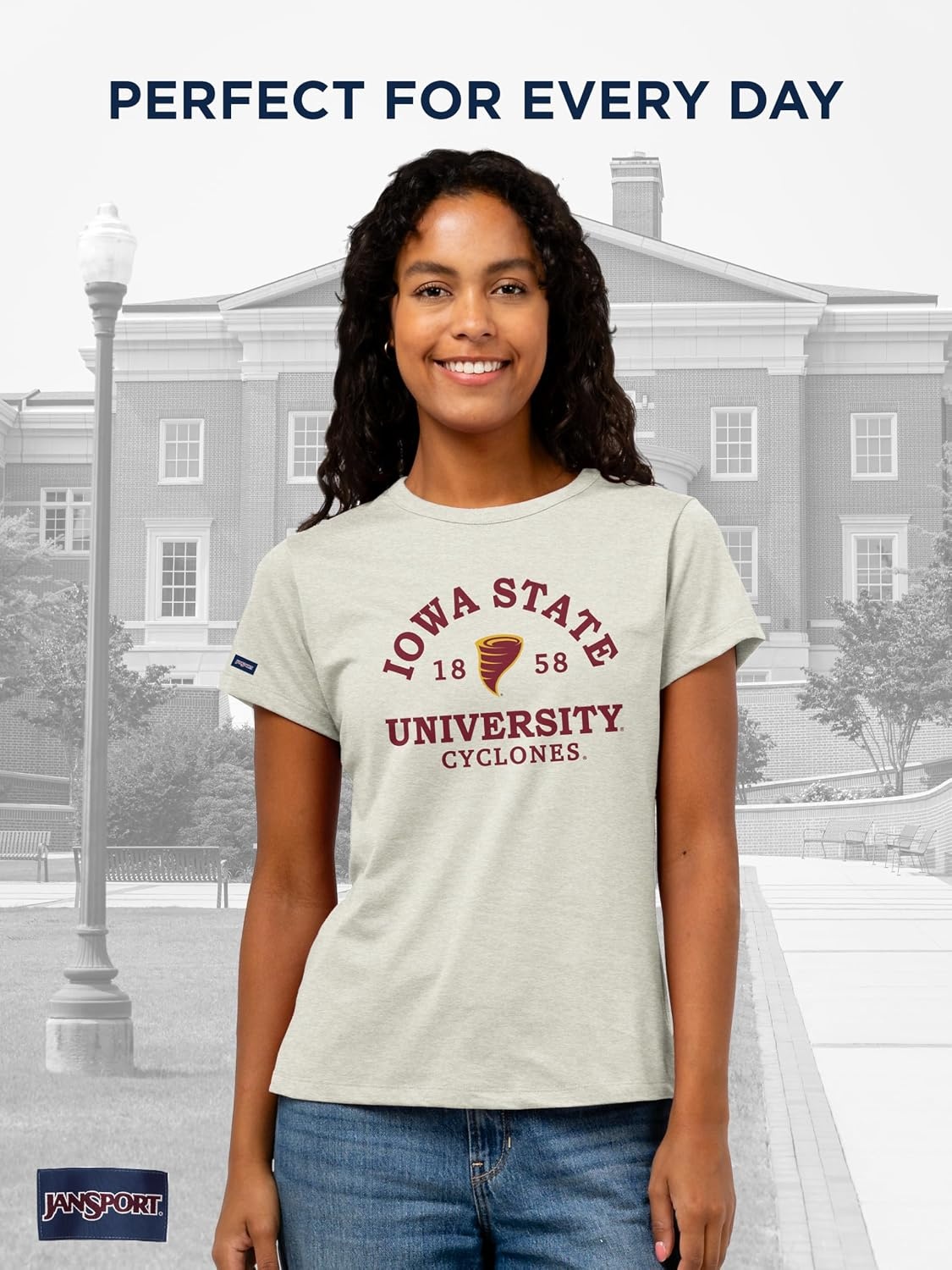 image:imageJanSport NCAA Officially Licensed Graduate Short Sleeve T Shirt for Women Soft amp Breathable CottonPolyester Blend Crewneck T Shirt with Graphic Detailing Everyday University Fan ApparelIowa State Cyclones