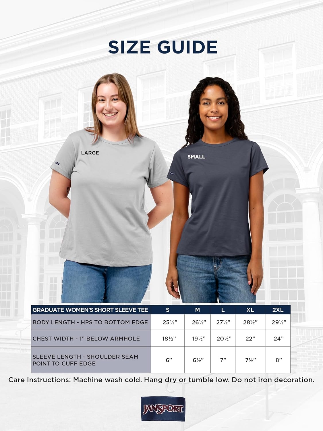 image:imageJanSport NCAA Officially Licensed Graduate Short Sleeve T Shirt for Women Soft amp Breathable CottonPolyester Blend Crewneck T Shirt with Graphic Detailing Everyday University Fan ApparelMichigan Wolverines