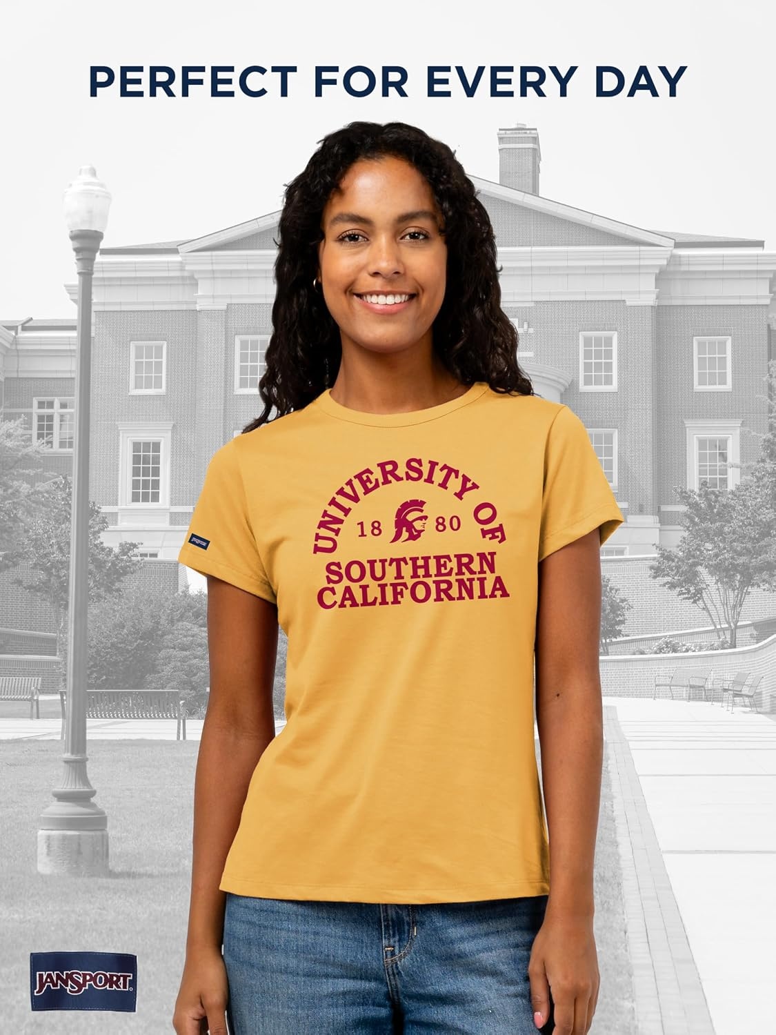 image:imageJanSport NCAA Officially Licensed Graduate Short Sleeve T Shirt for Women Soft amp Breathable CottonPolyester Blend Crewneck T Shirt with Graphic Detailing Everyday University Fan ApparelUSC Trojans