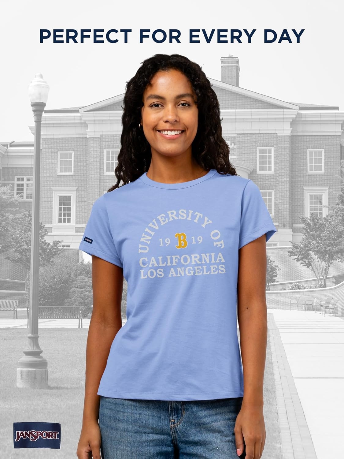 image:imageJanSport NCAA Officially Licensed Graduate Short Sleeve T Shirt for Women Soft amp Breathable CottonPolyester Blend Crewneck T Shirt with Graphic Detailing Everyday University Fan ApparelUCLA Bruins