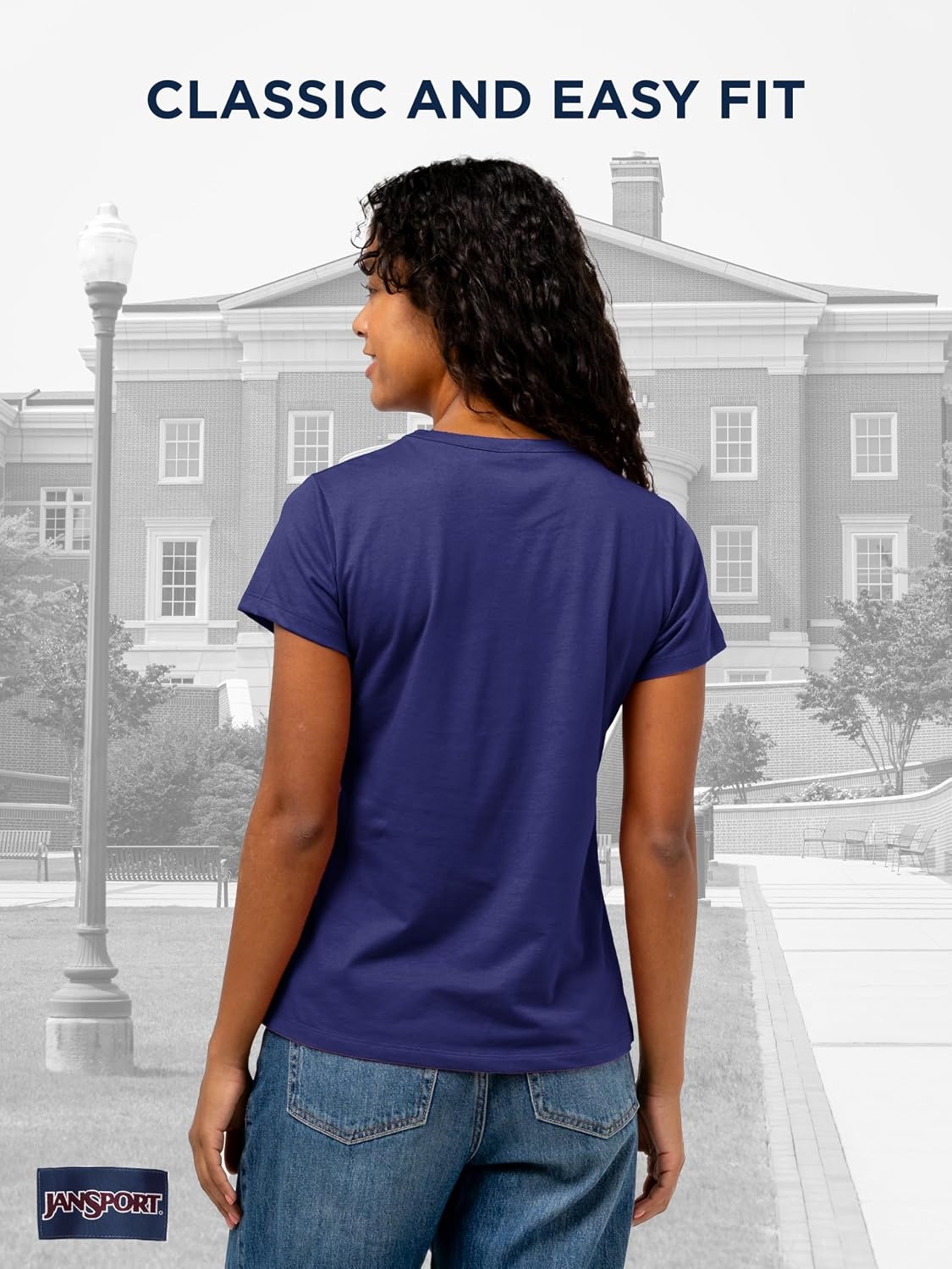image:imageJanSport NCAA Officially Licensed Graduate Short Sleeve T Shirt for Women Soft amp Breathable CottonPolyester Blend Crewneck T Shirt with Graphic Detailing Everyday University Fan ApparelBYU Cougars