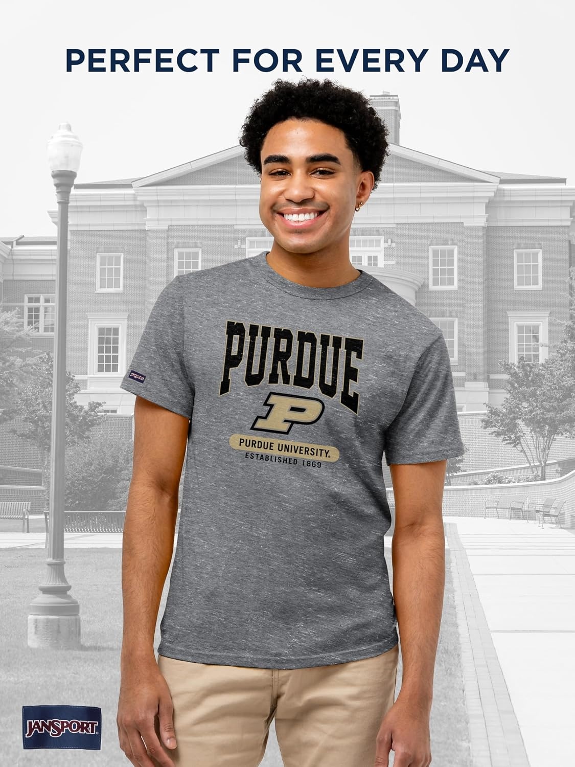 image:imageJanSport NCAA Officially Licensed Pregame Short Sleeve T Shirt for Men Soft amp Breathable Triblend Crewneck T ShirtPurdue Boilermakers