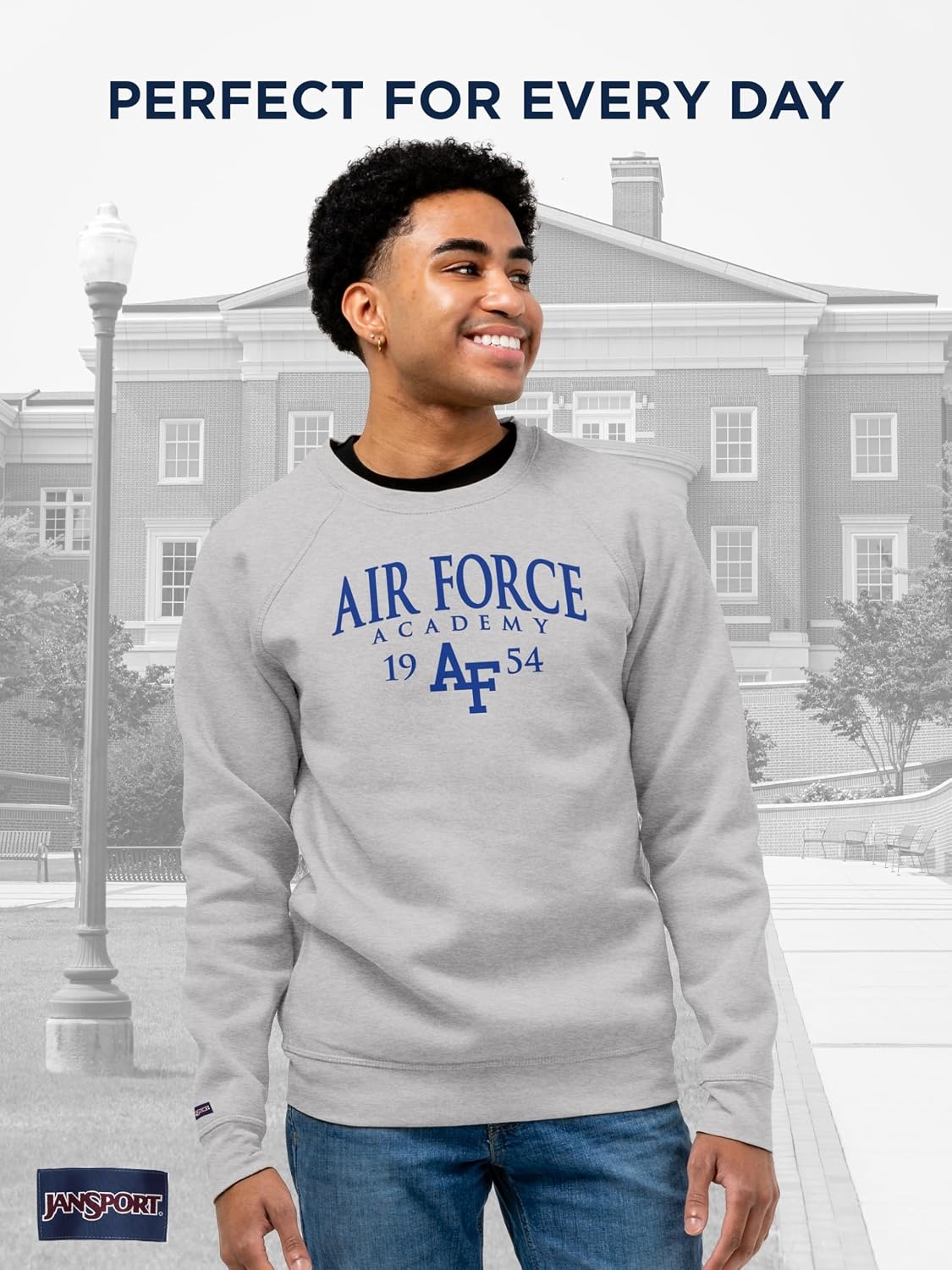 image:imageJanSport NCAA Officially Licensed Rival Crew Sweatshirt Long Sleeve Graphic Pullover for Men Women CottonPolyester BlendAir Force Falcons