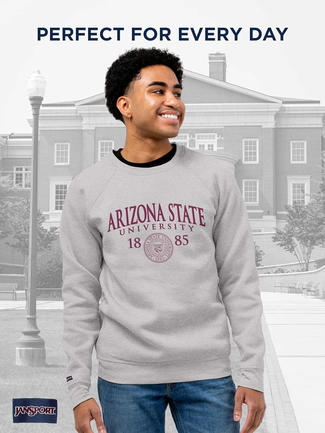 image:imageJanSport NCAA Officially Licensed Rival Crew Sweatshirt Long Sleeve Graphic Pullover for Men Women CottonPolyester BlendArizona State Sun Devils
