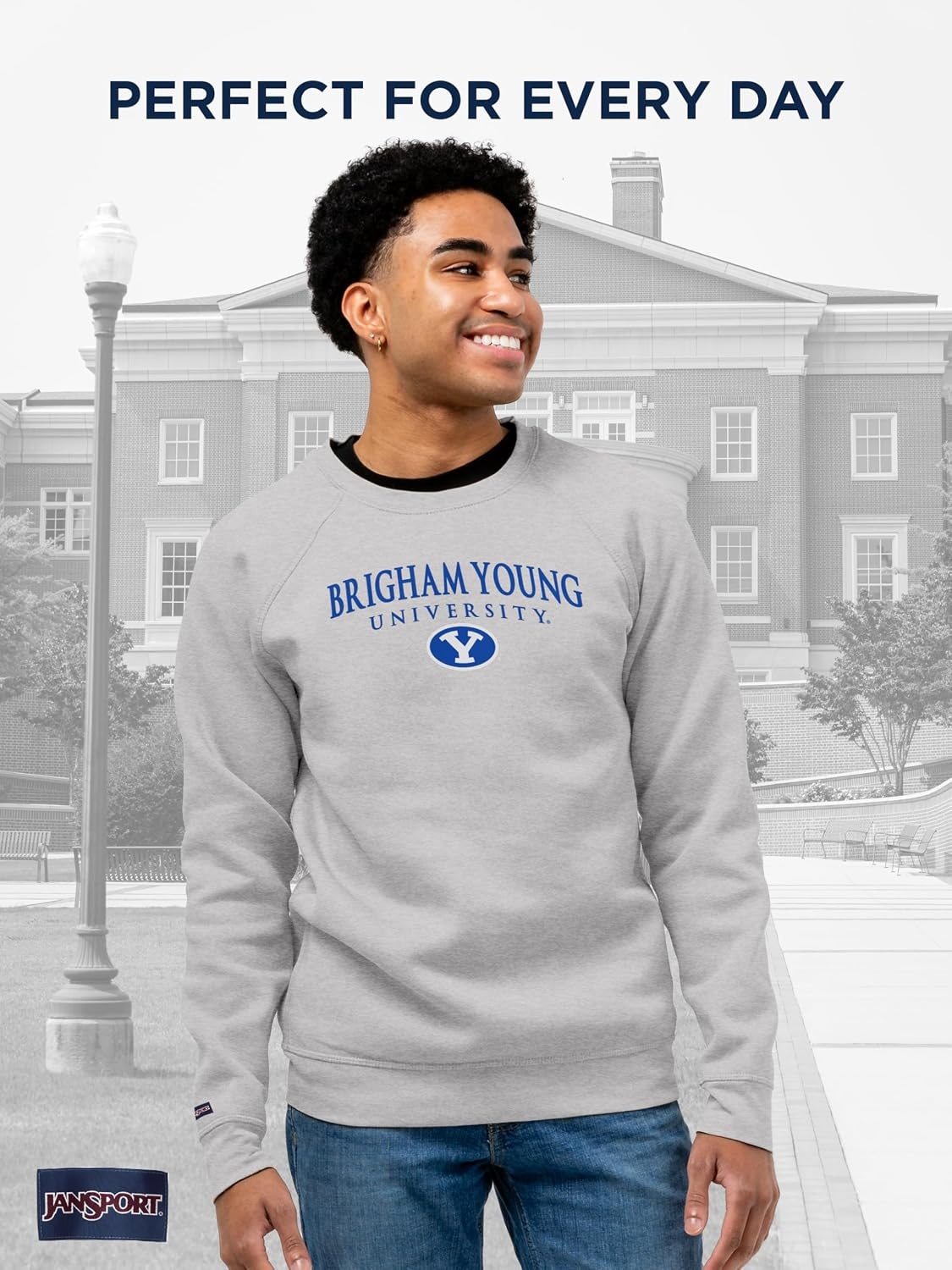 image:imageJanSport NCAA Officially Licensed Rival Crew Sweatshirt Long Sleeve Graphic Pullover for Men Women CottonPolyester BlendBYU Cougars
