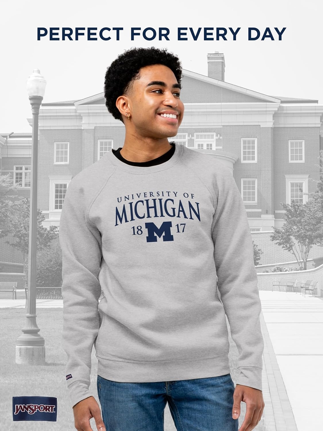 image:imageJanSport NCAA Officially Licensed Rival Crew Sweatshirt Long Sleeve Graphic Pullover for Men Women CottonPolyester BlendMichigan Wolverines