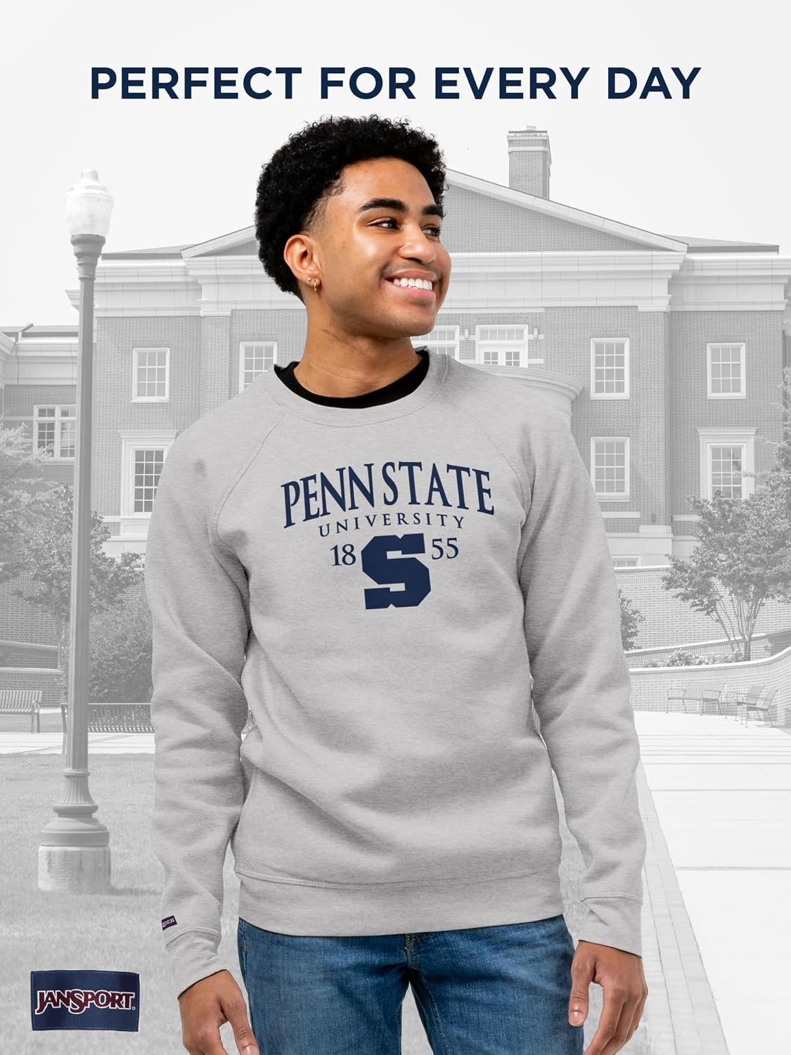 image:imageJanSport NCAA Officially Licensed Rival Crew Sweatshirt Long Sleeve Graphic Pullover for Men Women CottonPolyester BlendPenn State Nittany Lions