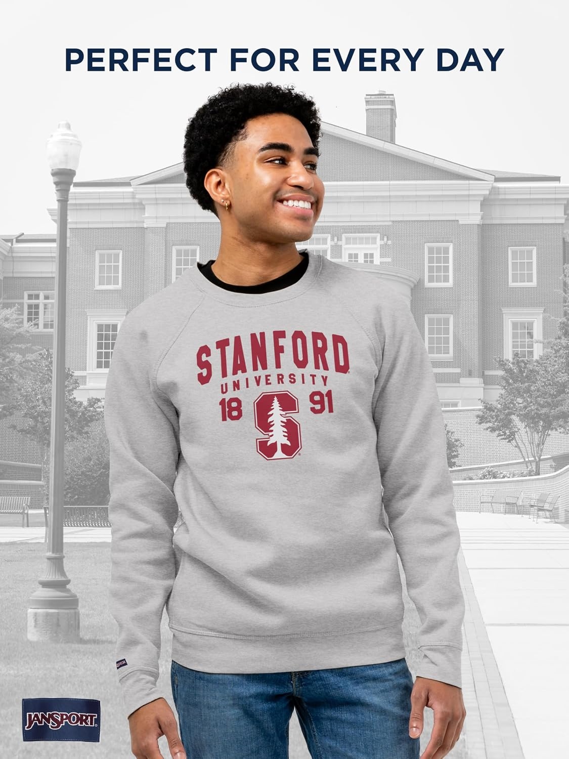 image:imageJanSport NCAA Officially Licensed Rival Crew Sweatshirt Long Sleeve Graphic Pullover for Men Women CottonPolyester BlendStanford Cardinal