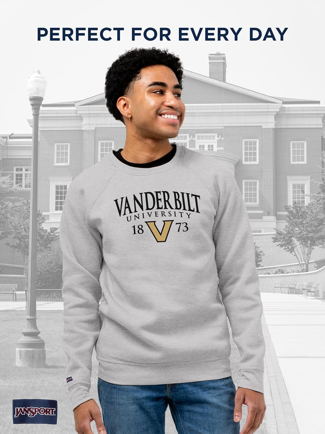 image:imageJanSport NCAA Officially Licensed Rival Crew Sweatshirt Long Sleeve Graphic Pullover for Men Women CottonPolyester BlendVanderbilt Commodores