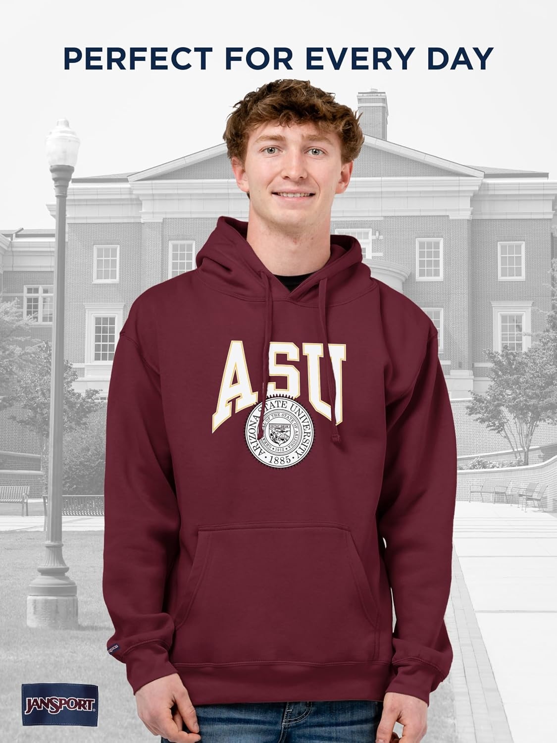 image:imageJanSport NCAA Officially Licensed Rival Hoodie Long Sleeve Unisex Sweatshirt CottonPolyester Blend DoubleLayered HoodArizona State Sun Devils