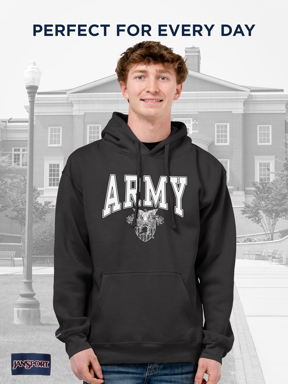 image:imageJanSport NCAA Officially Licensed Rival Hoodie Long Sleeve Unisex Sweatshirt CottonPolyester Blend DoubleLayered HoodArmy Black Knights