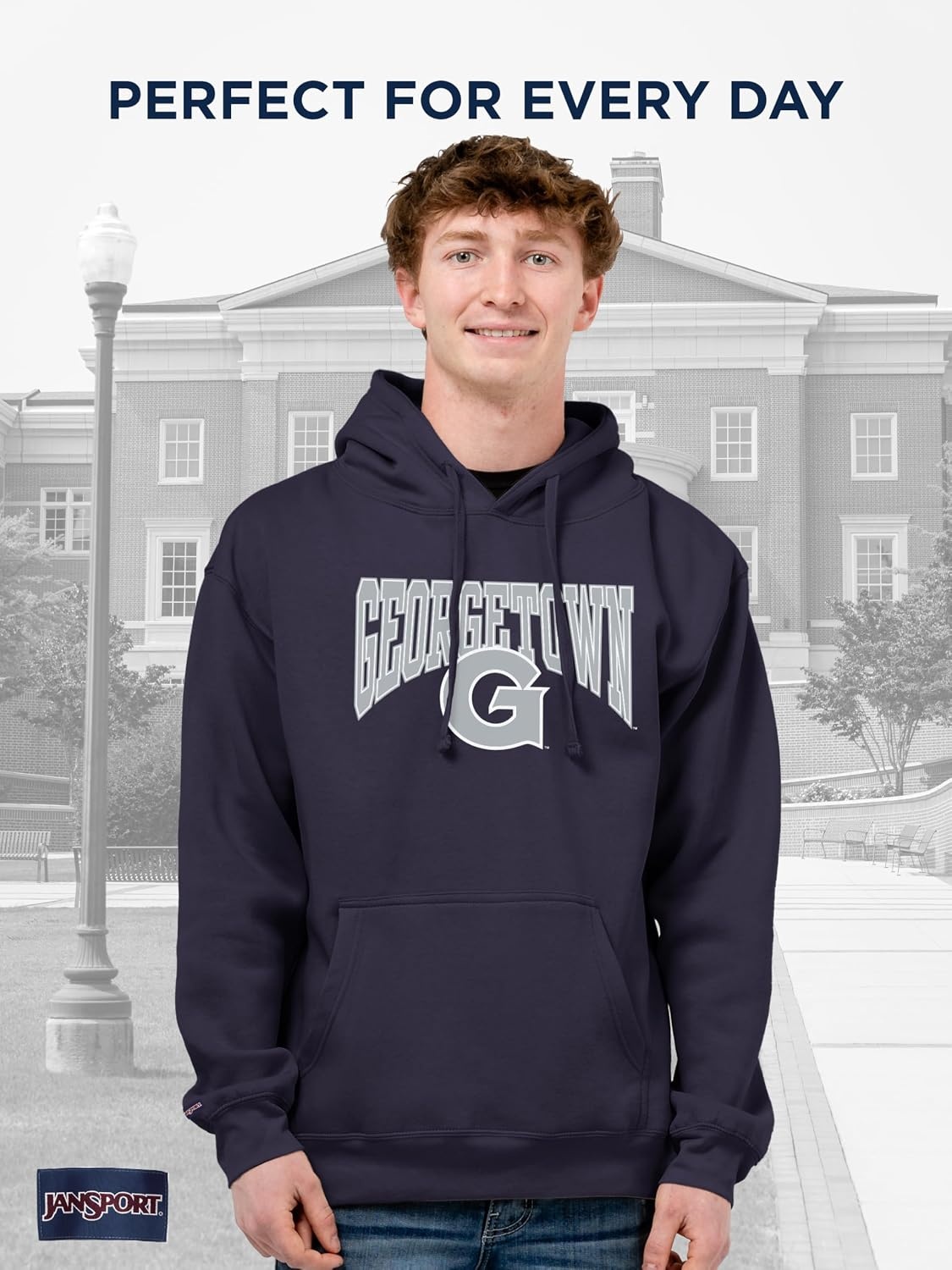 image:imageJanSport NCAA Officially Licensed Rival Hoodie Long Sleeve Unisex Sweatshirt CottonPolyester Blend DoubleLayered HoodGeorgetown Hoyas