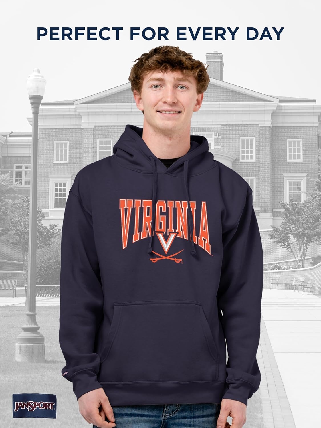 image:imageJanSport NCAA Officially Licensed Rival Hoodie Long Sleeve Unisex Sweatshirt CottonPolyester Blend DoubleLayered HoodIllinois Illini
