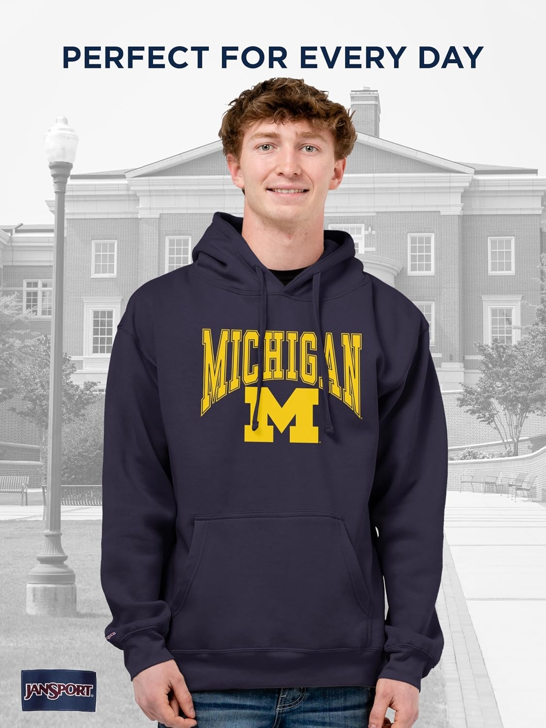 image:imageJanSport NCAA Officially Licensed Rival Hoodie Long Sleeve Unisex Sweatshirt CottonPolyester Blend DoubleLayered HoodMichigan Wolverines