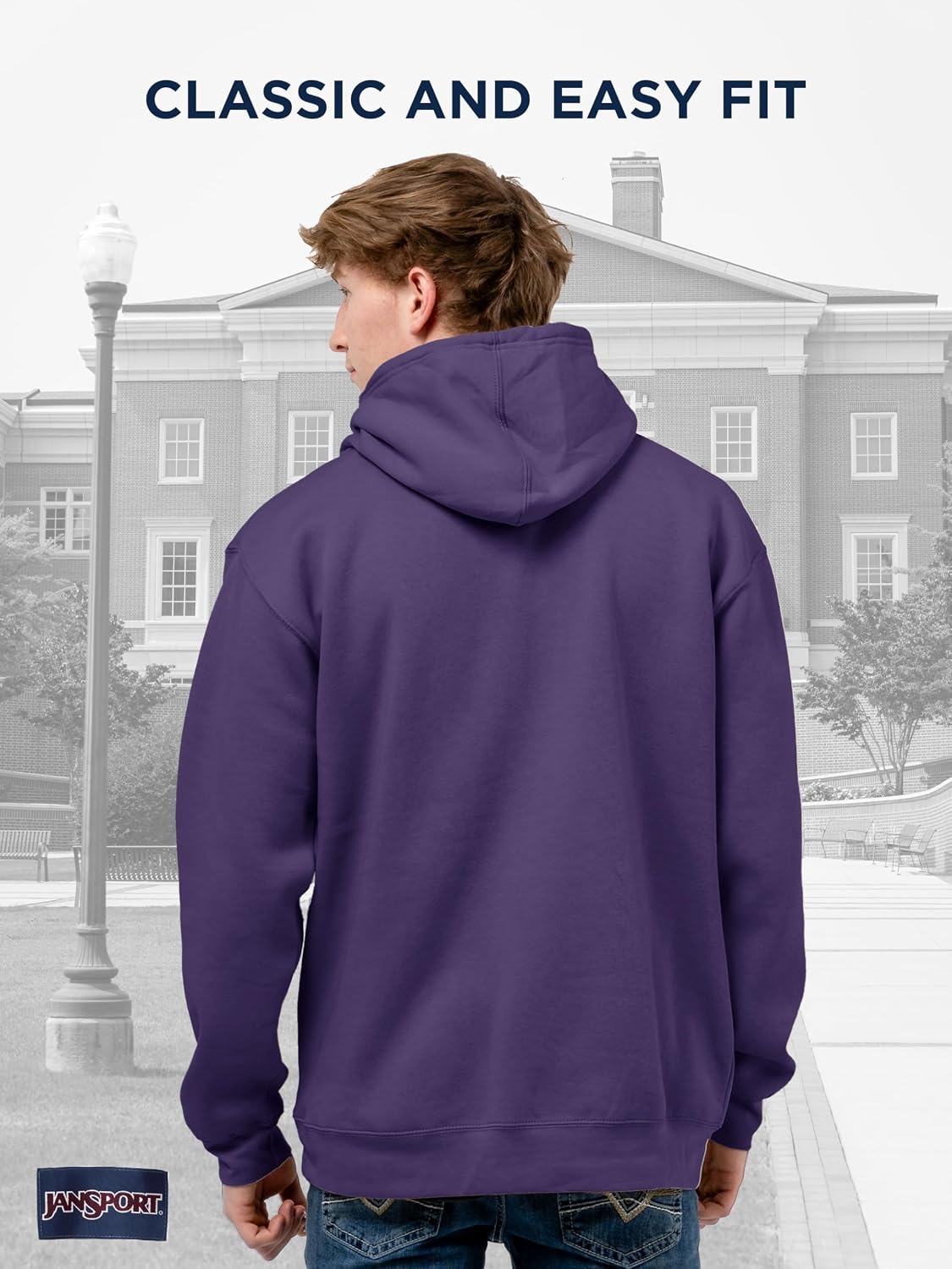 image:imageJanSport NCAA Officially Licensed Rival Hoodie Long Sleeve Unisex Sweatshirt CottonPolyester Blend DoubleLayered HoodNorthwestern Wildcats