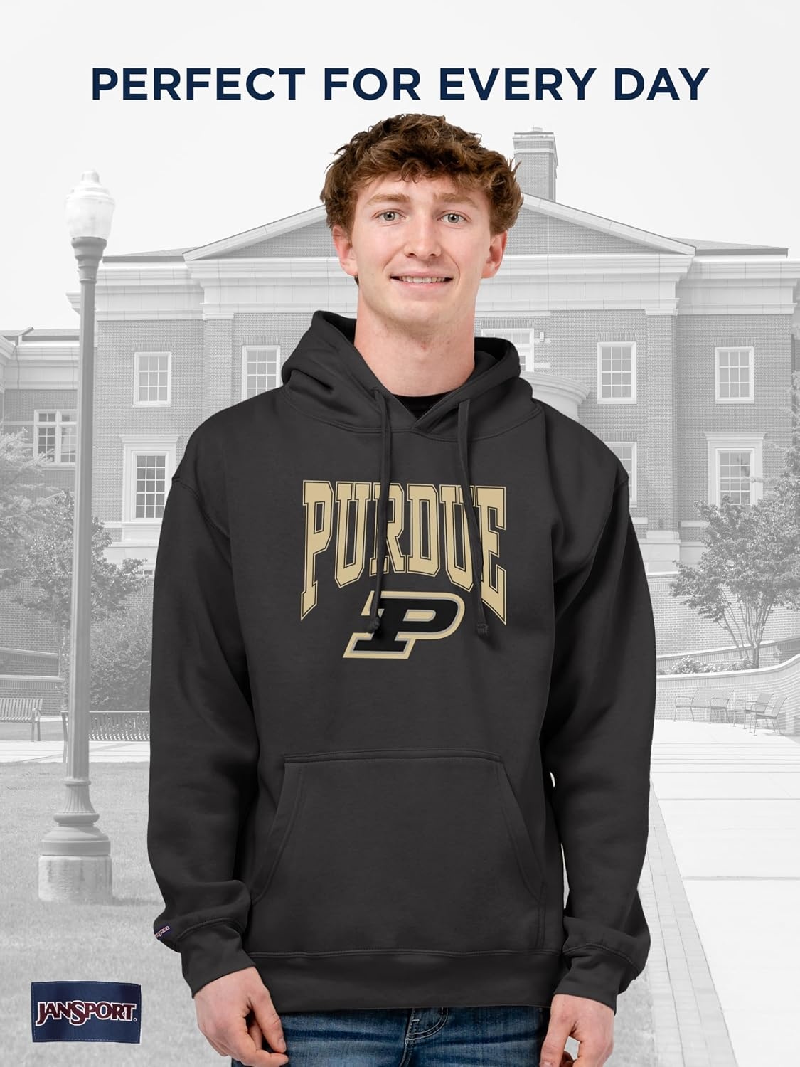 image:imageJanSport NCAA Officially Licensed Rival Hoodie Long Sleeve Unisex Sweatshirt CottonPolyester Blend DoubleLayered HoodPurdue Boilermakers