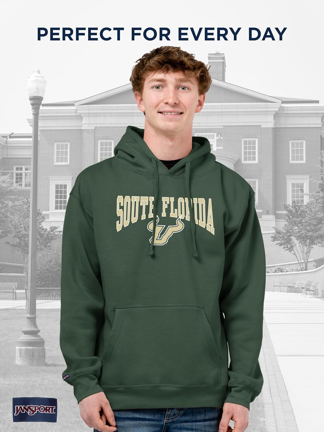 image:imageJanSport NCAA Officially Licensed Rival Hoodie Long Sleeve Unisex Sweatshirt CottonPolyester Blend DoubleLayered HoodSouth Florida Bulls
