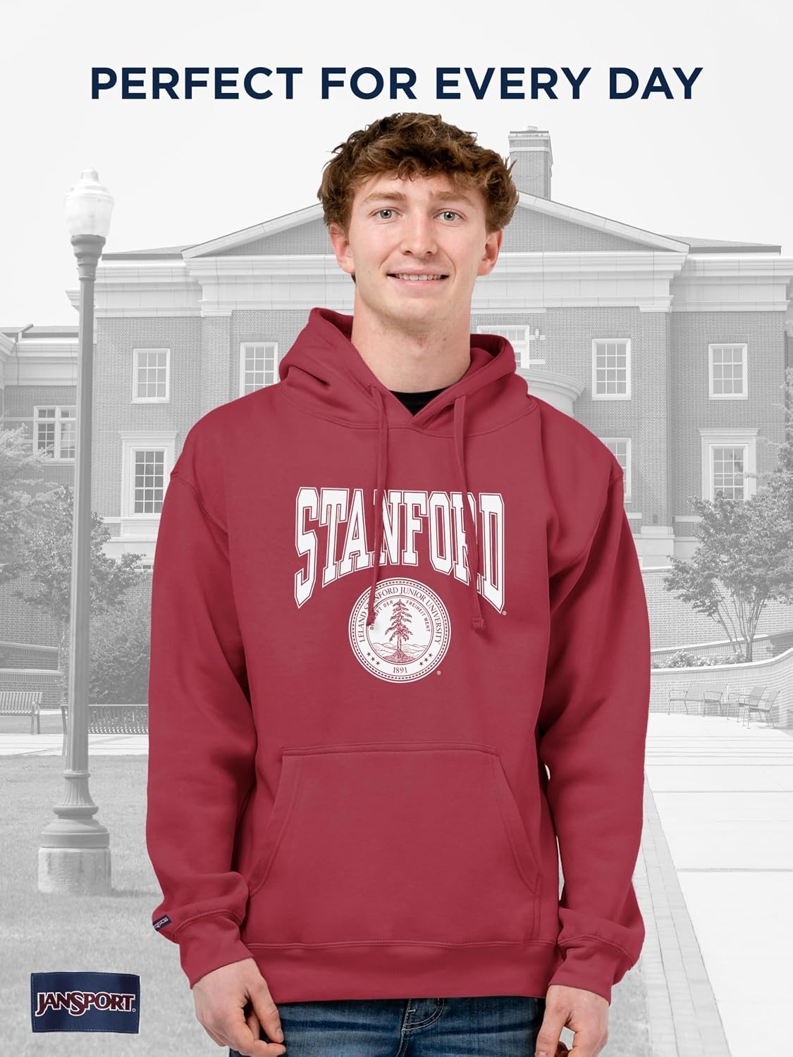 image:imageJanSport NCAA Officially Licensed Rival Hoodie Long Sleeve Unisex Sweatshirt CottonPolyester Blend DoubleLayered HoodStanford Cardinal