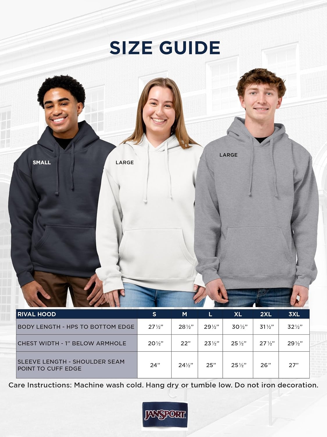 image:imageJanSport NCAA Officially Licensed Rival Hoodie Long Sleeve Unisex Sweatshirt CottonPolyester Blend DoubleLayered HoodVanderbilt Commodores