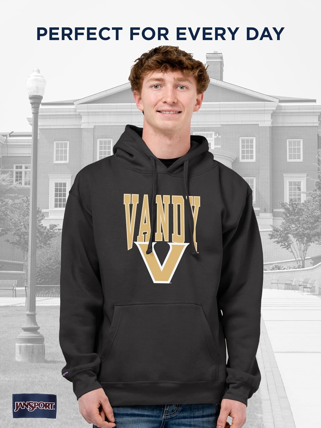 image:imageJanSport NCAA Officially Licensed Rival Hoodie Long Sleeve Unisex Sweatshirt CottonPolyester Blend DoubleLayered HoodVanderbilt Commodores
