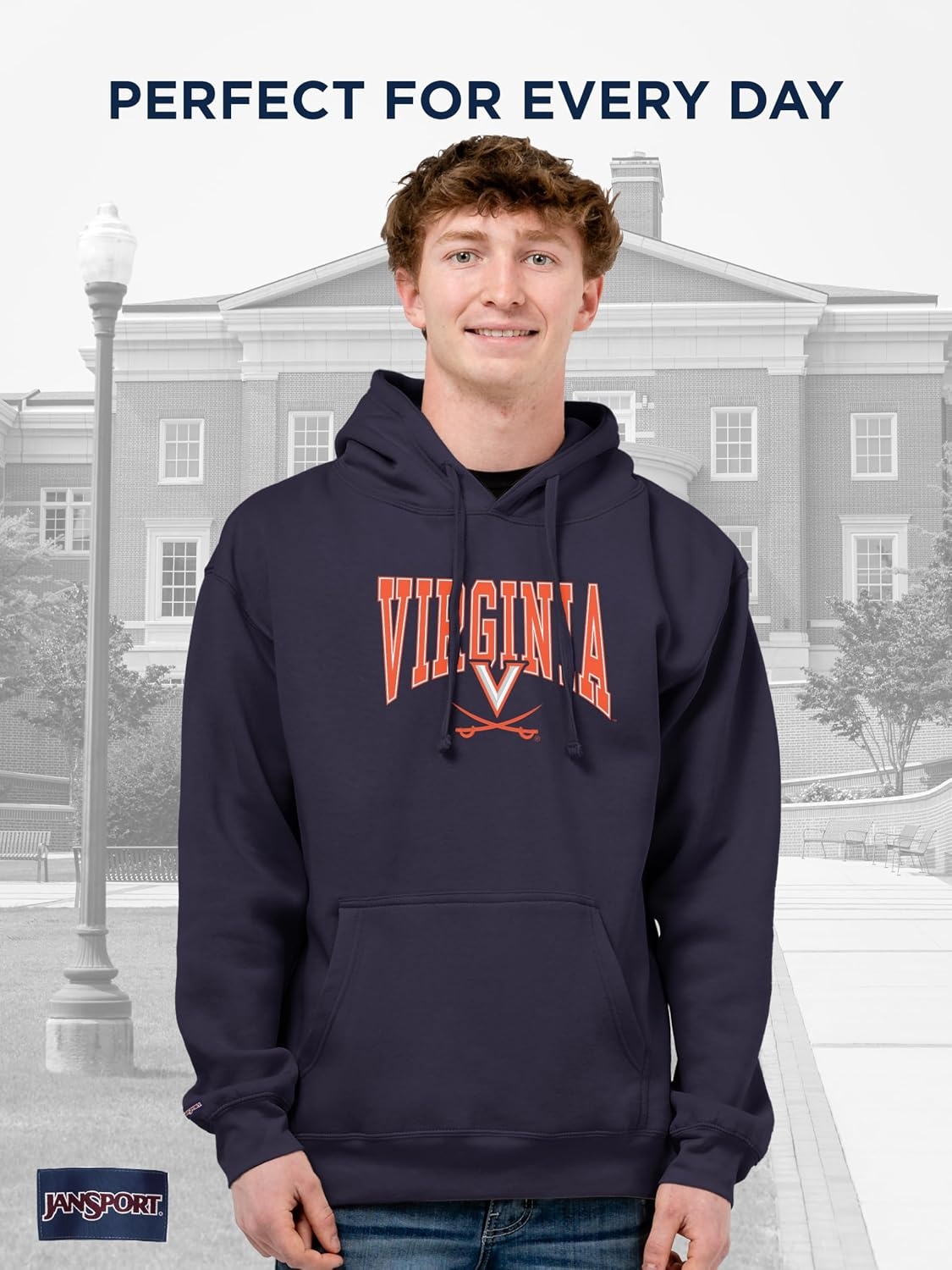 image:imageJanSport NCAA Officially Licensed Rival Hoodie Long Sleeve Unisex Sweatshirt CottonPolyester Blend DoubleLayered HoodVirginia Cavaliers