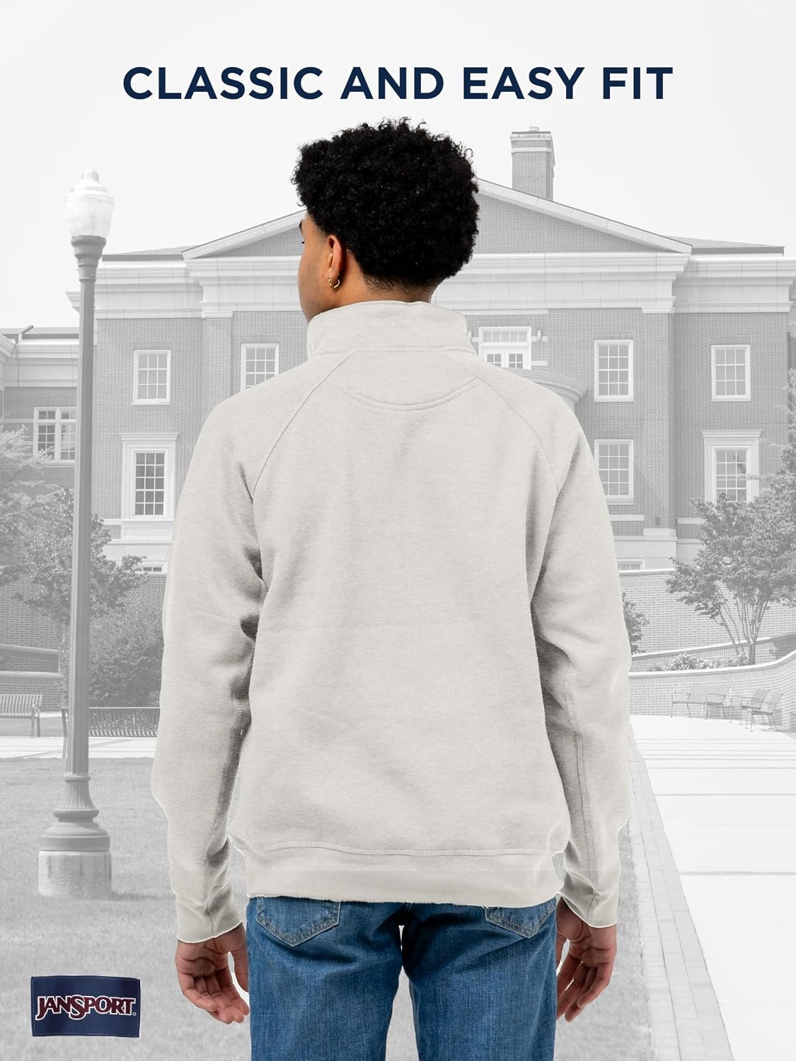 image:imageJanSport NCAA Officially Licensed Rival Quarter Zip Sweatshirt Long Sleeve Unisex CottonPolyester Blend StandUp CollarMissouri Tigers